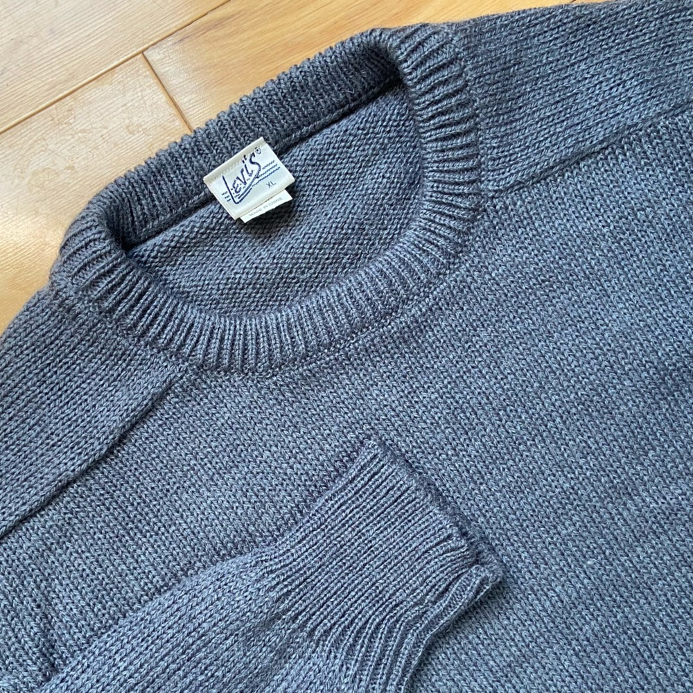 Levi's Wool Blend Vintage Sweater‎ Mens XL Gray Crew Neck
